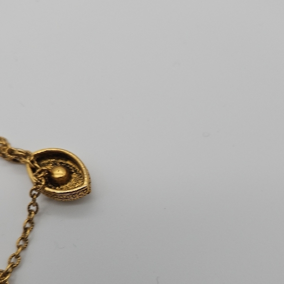 Elegant Gold Necklace with Navy Details - Picture 6 of 7